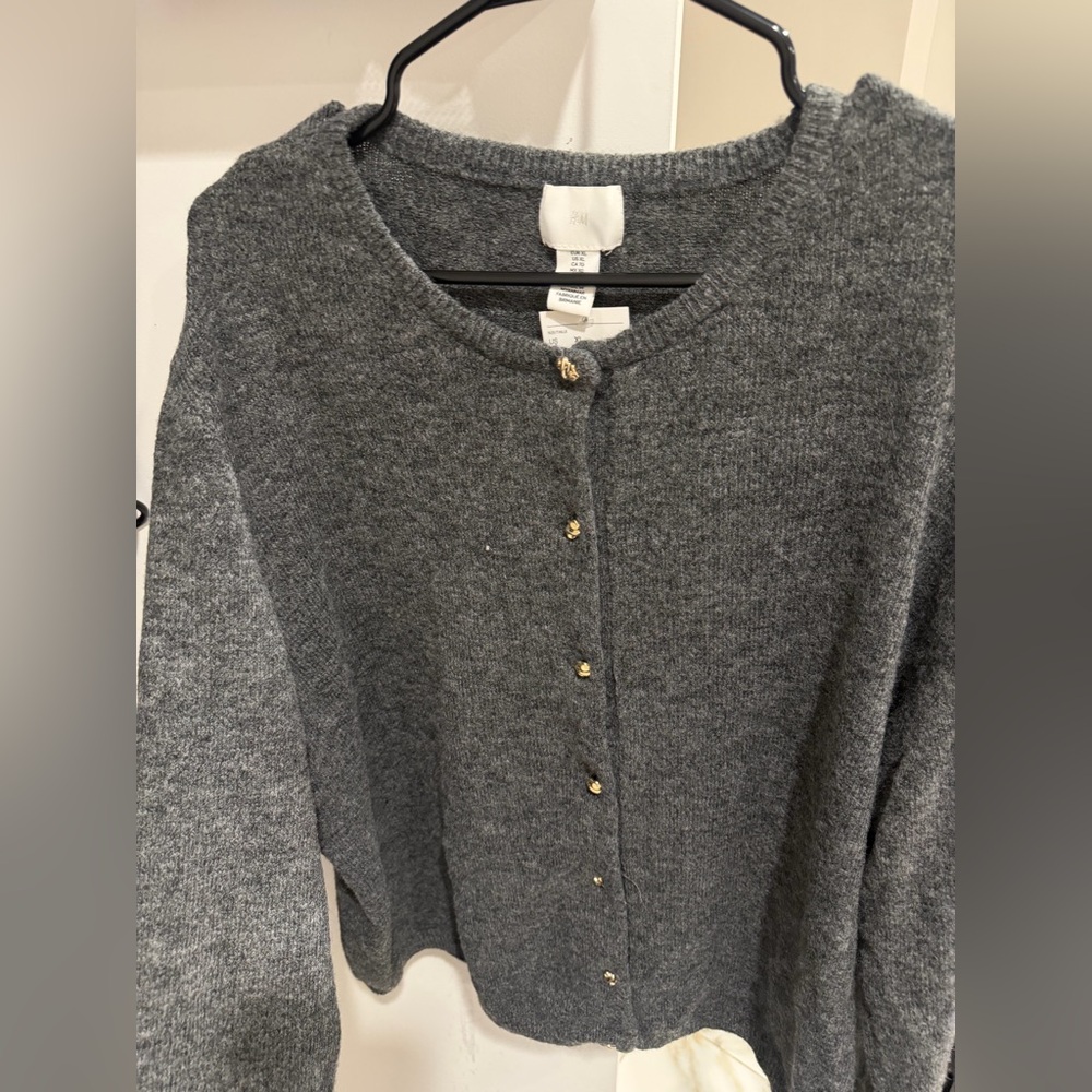 Gray Button-Up Sweater